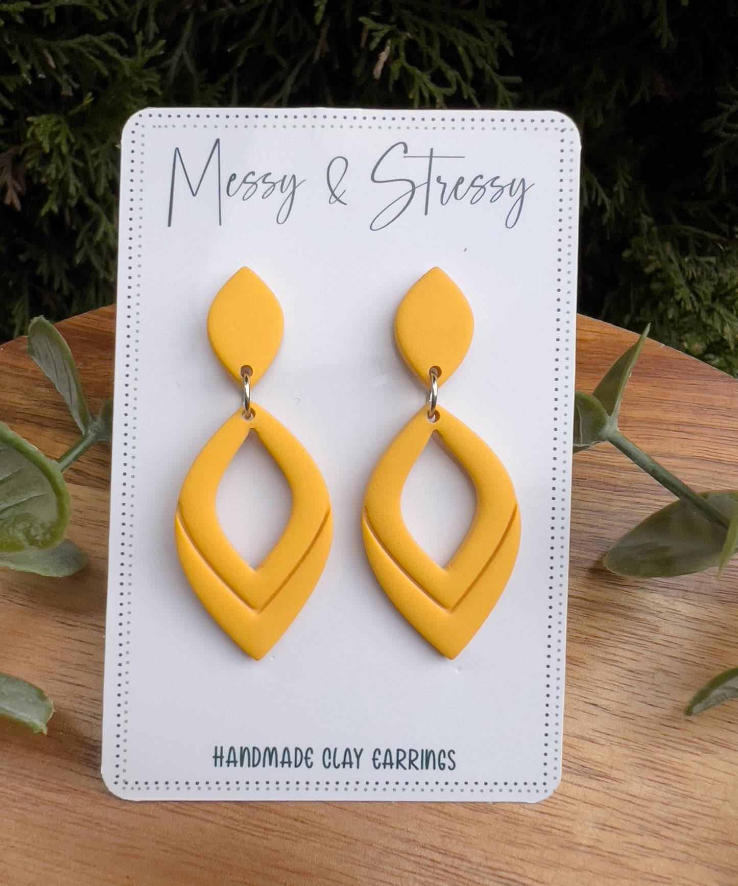 Embossed Teardrop Dangle Earrings