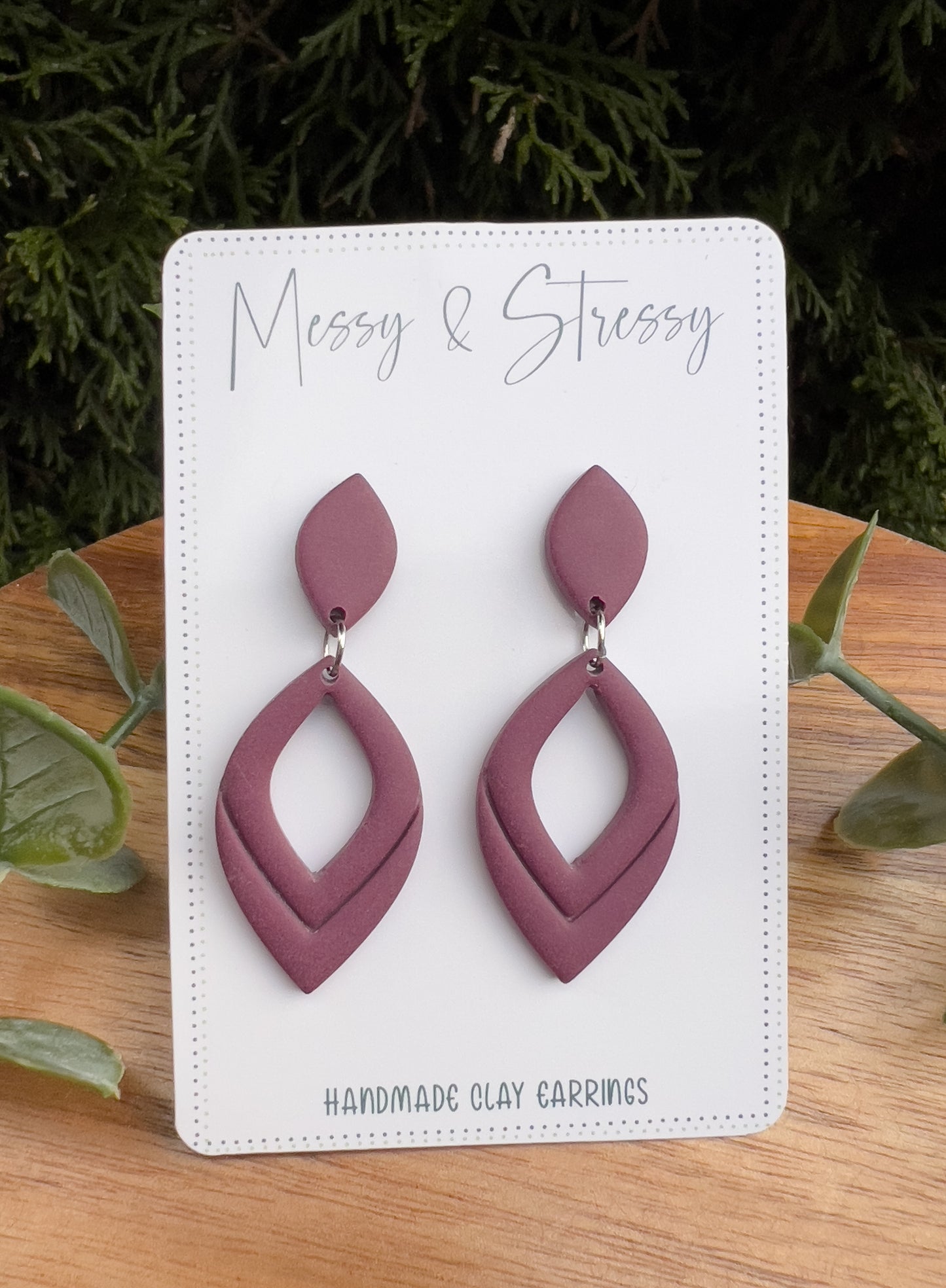 Embossed Teardrop Dangle Earrings