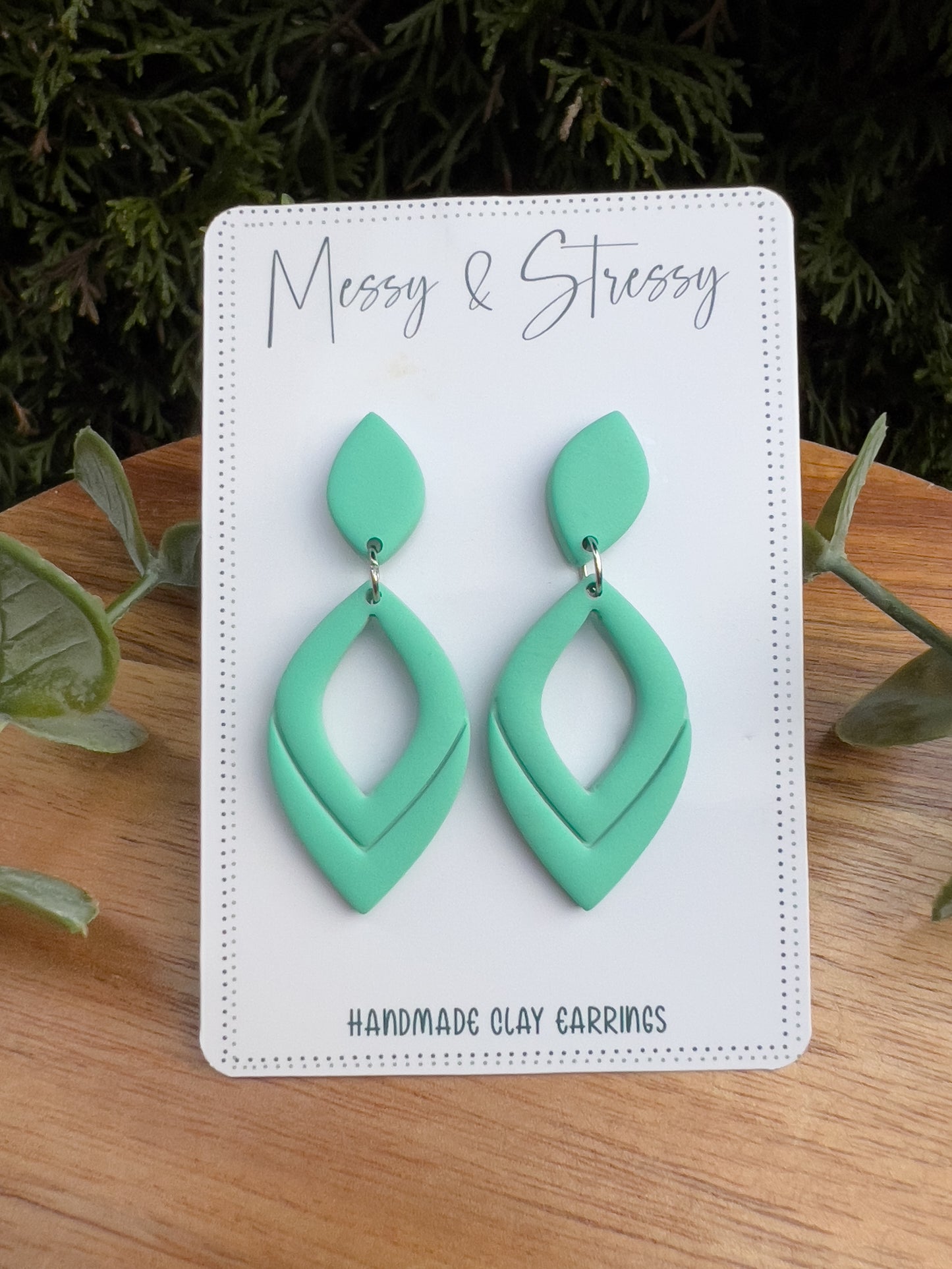 Embossed Teardrop Dangle Earrings