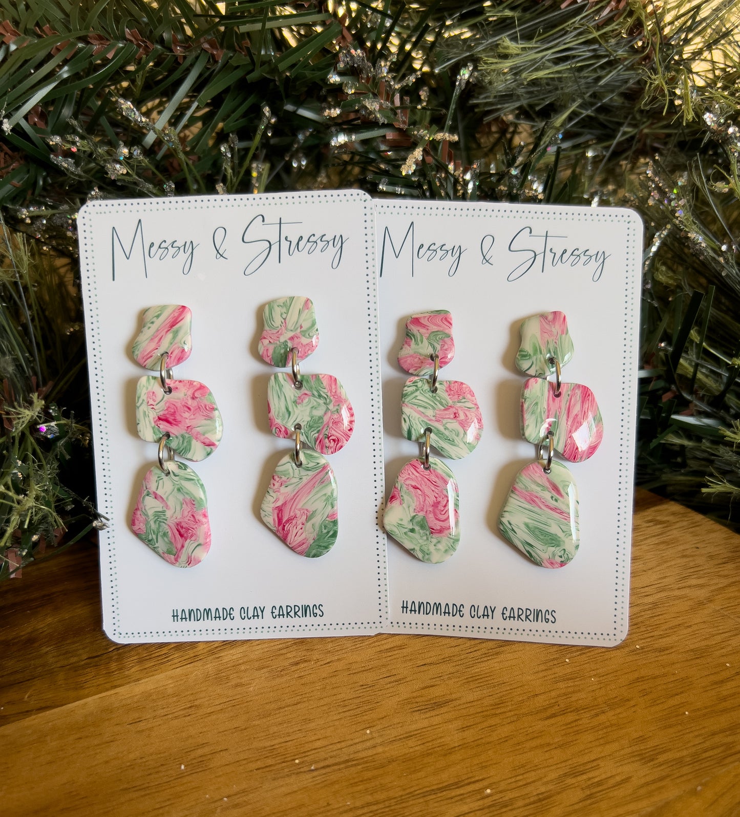 Christmas Marble Dangles