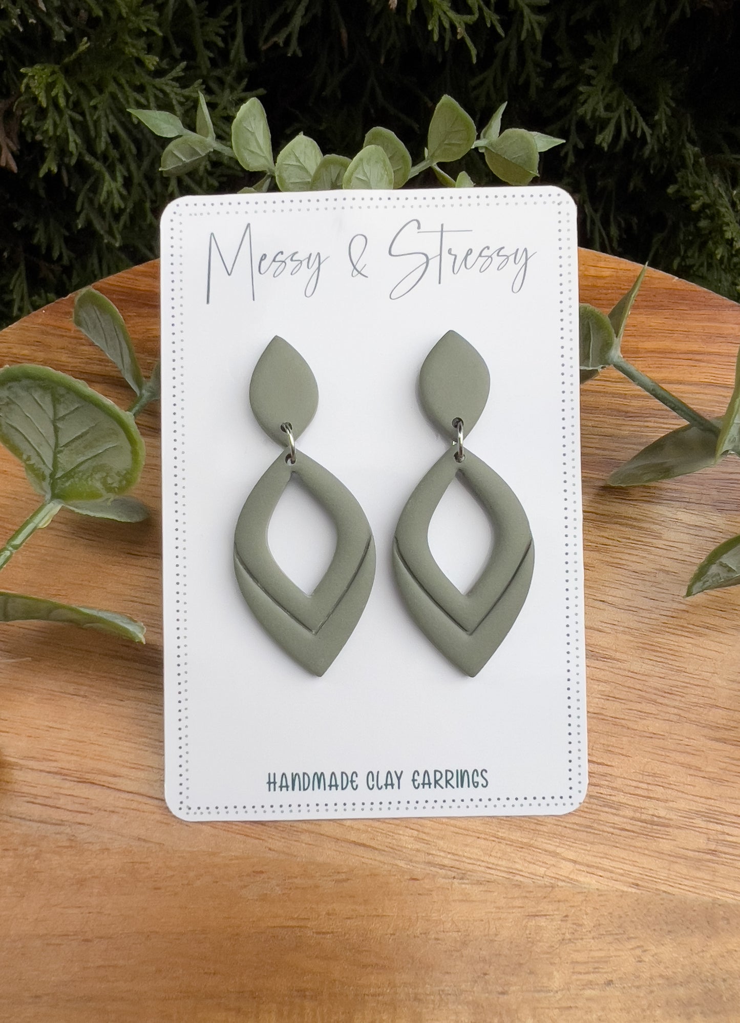 Embossed Teardrop Dangle Earrings