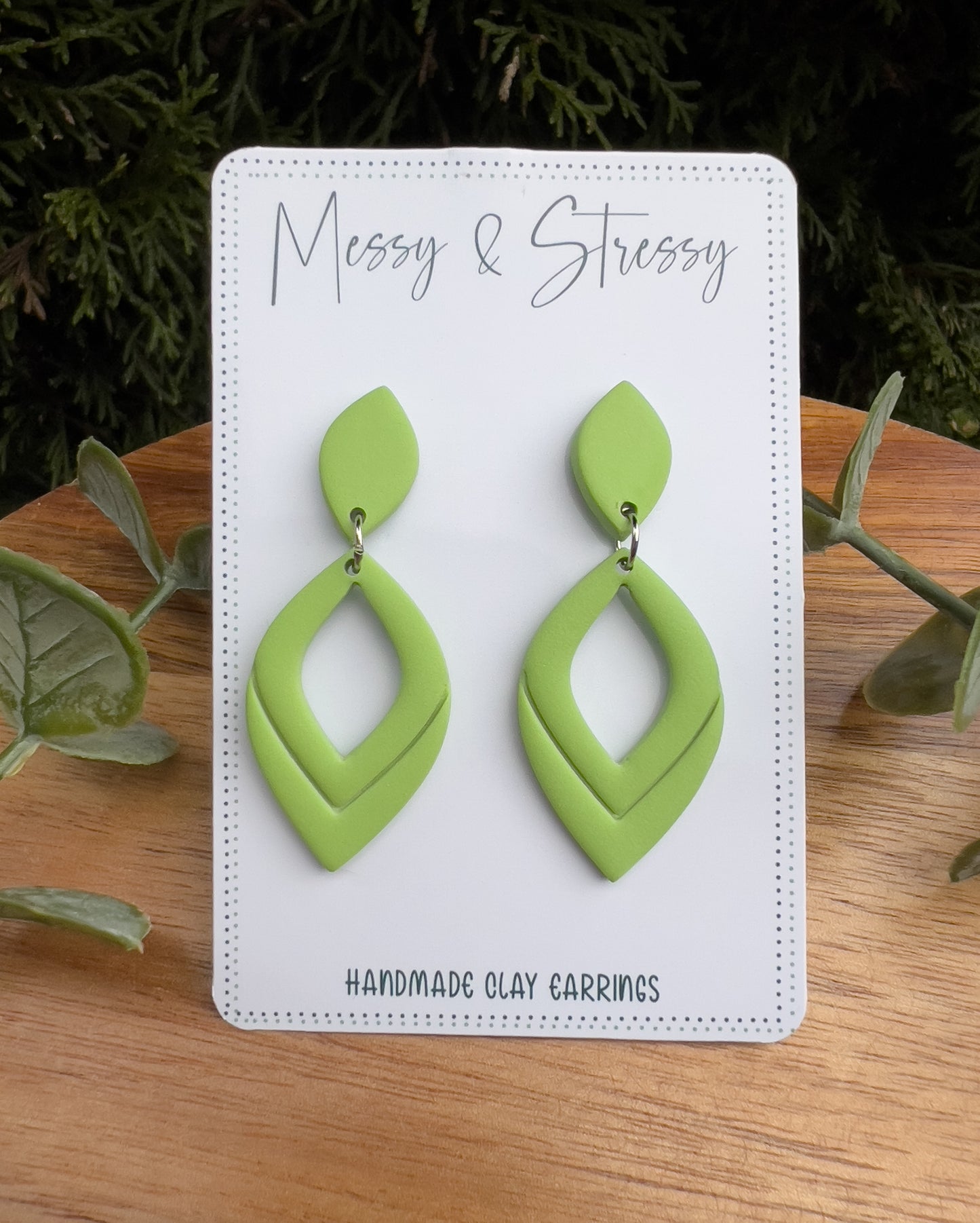 Embossed Teardrop Dangle Earrings