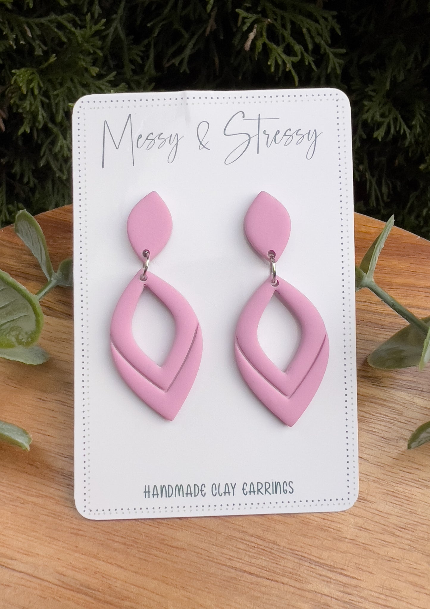 Embossed Teardrop Dangle Earrings