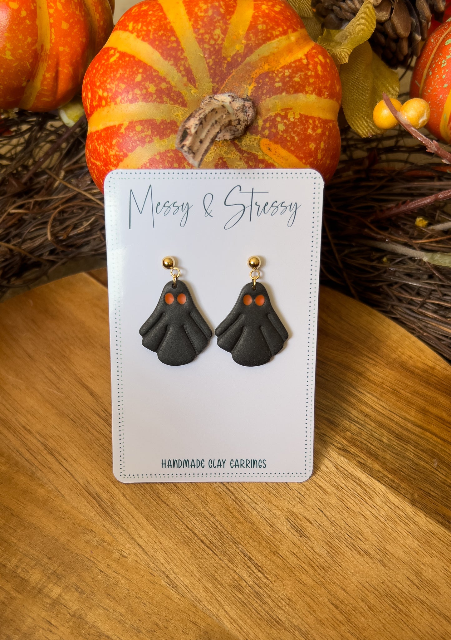 Jack-o'-Lantern Ghostie Dangles