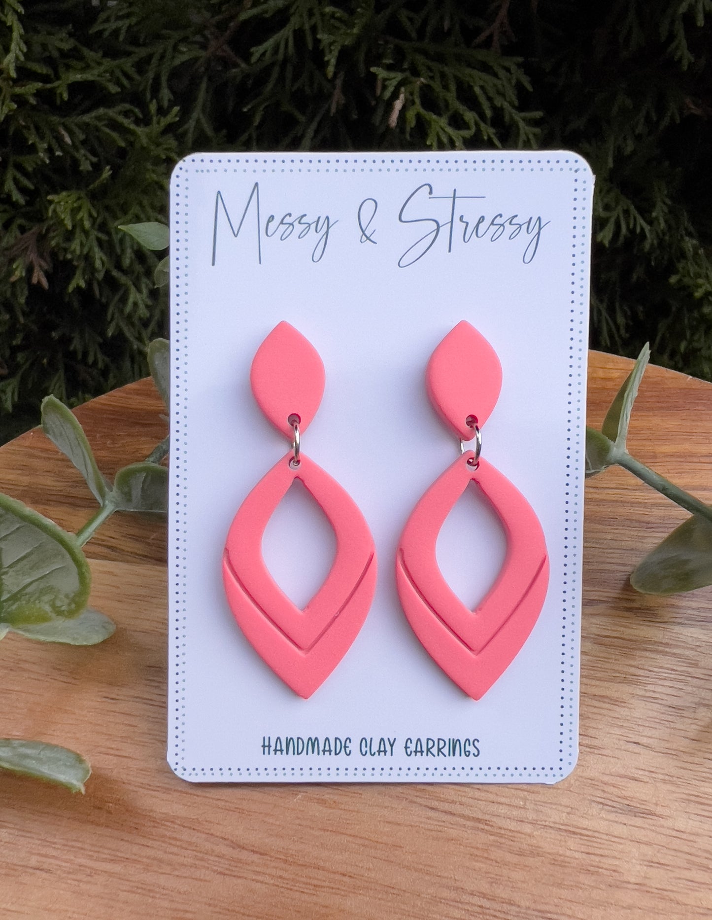 Embossed Teardrop Dangle Earrings