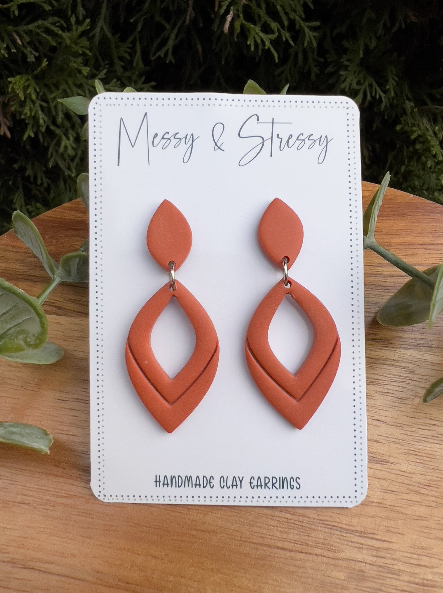 Embossed Teardrop Dangle Earrings