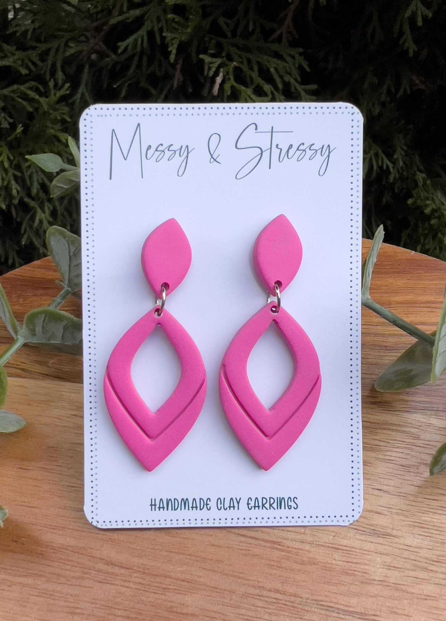 Embossed Teardrop Dangle Earrings
