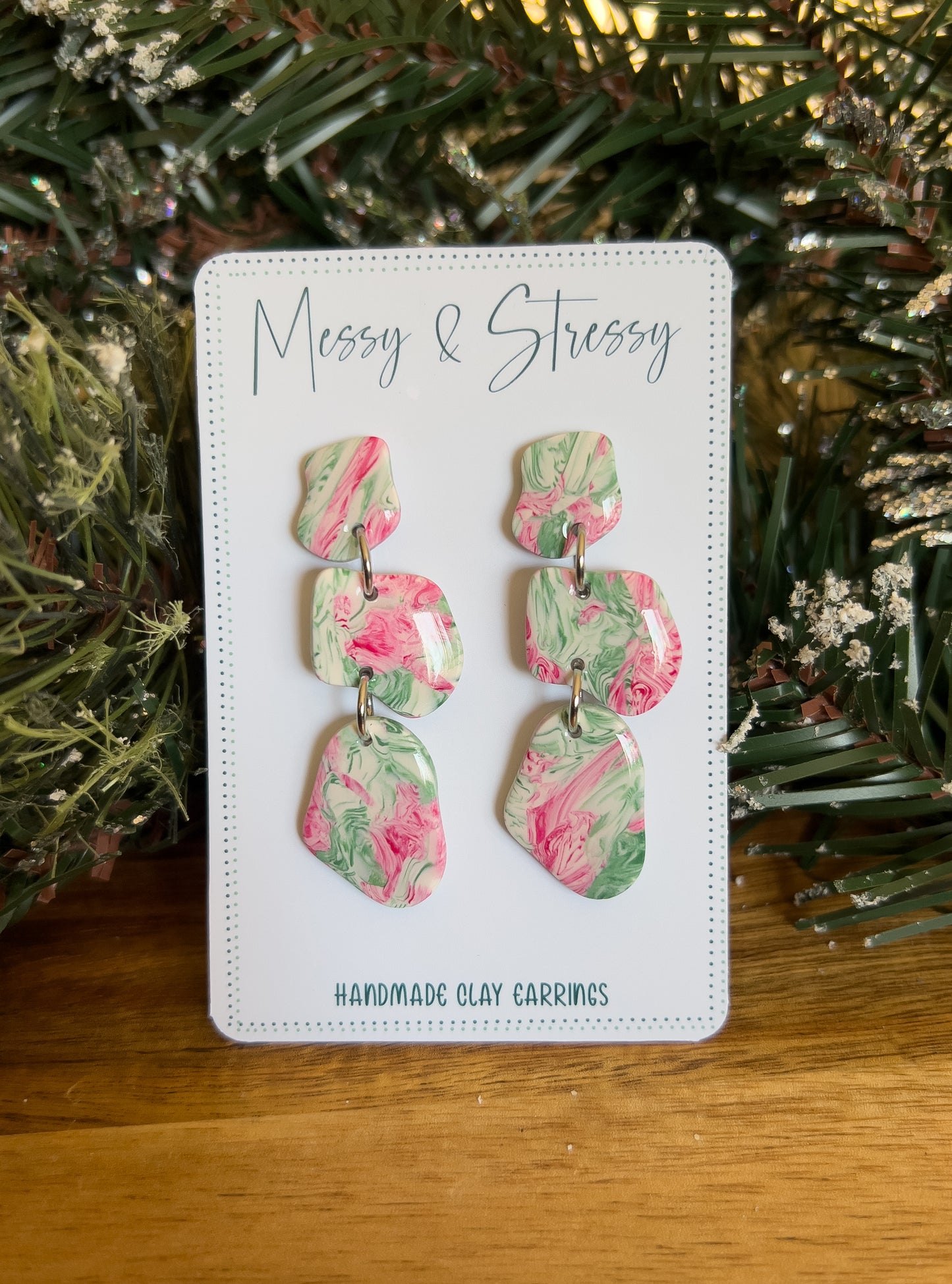 Christmas Marble Dangles