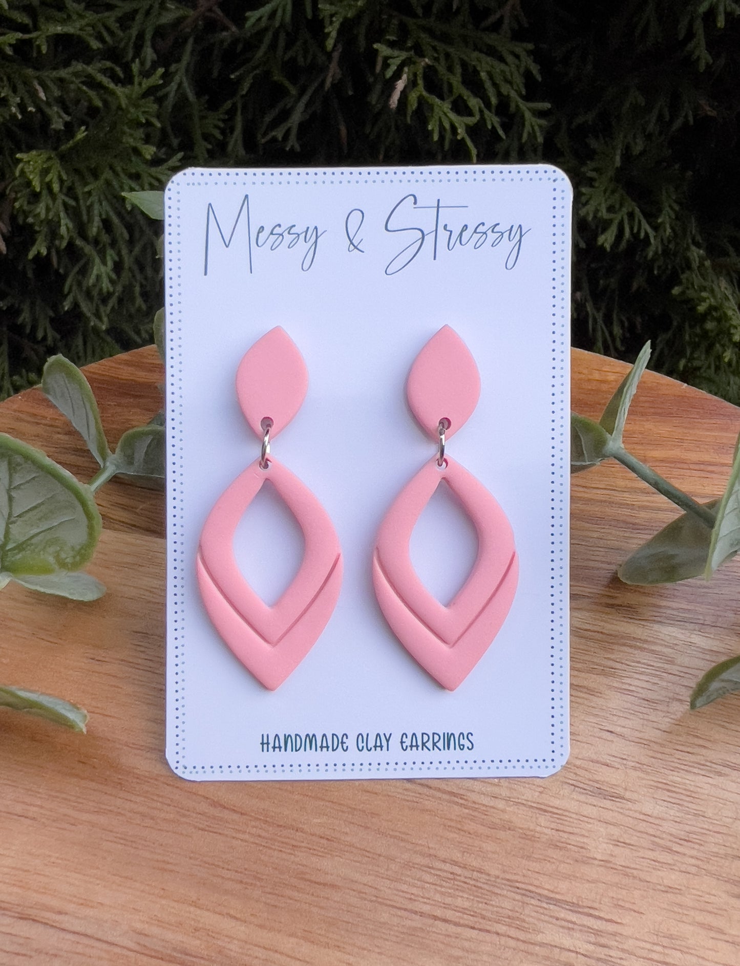 Embossed Teardrop Dangle Earrings