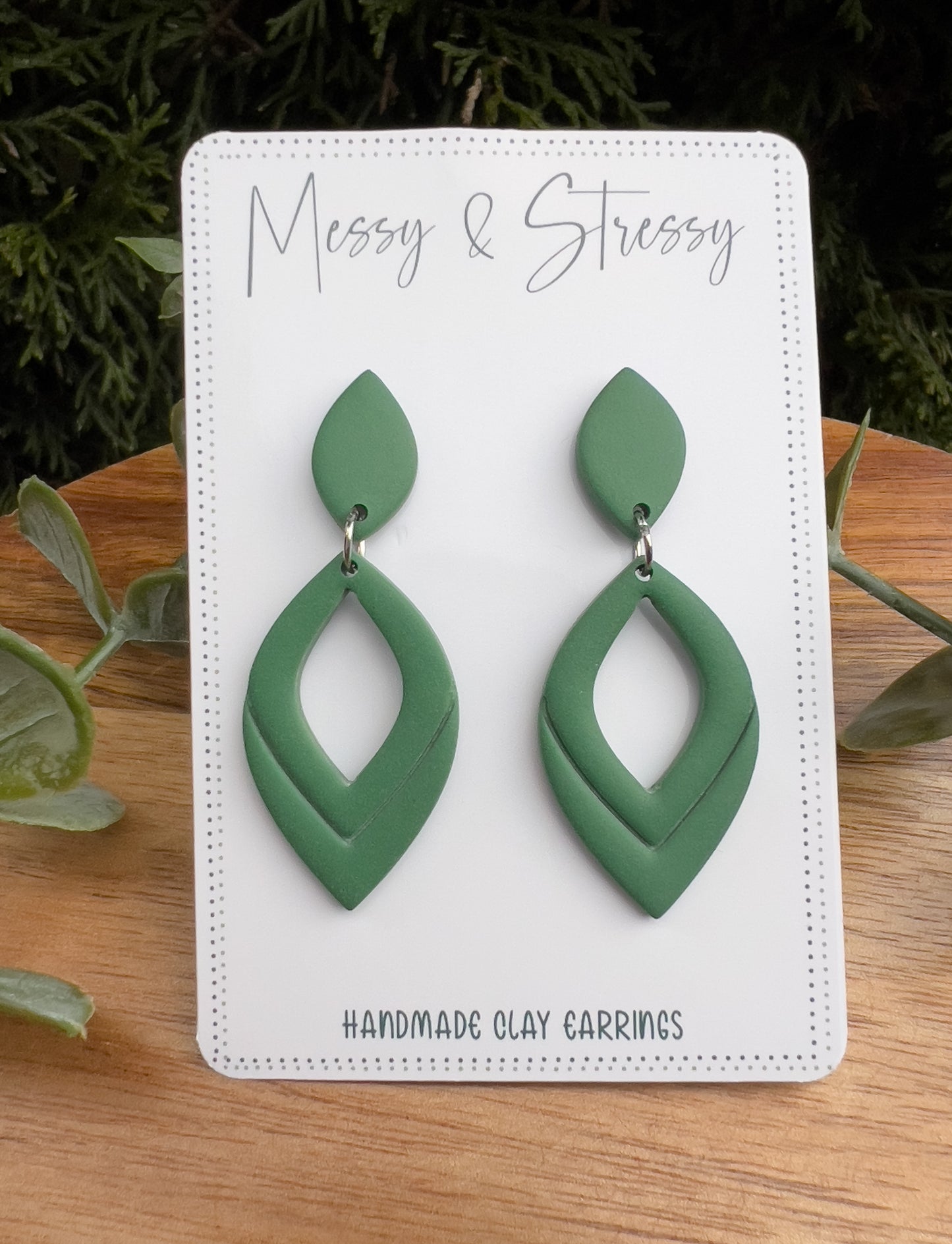 Embossed Teardrop Dangle Earrings