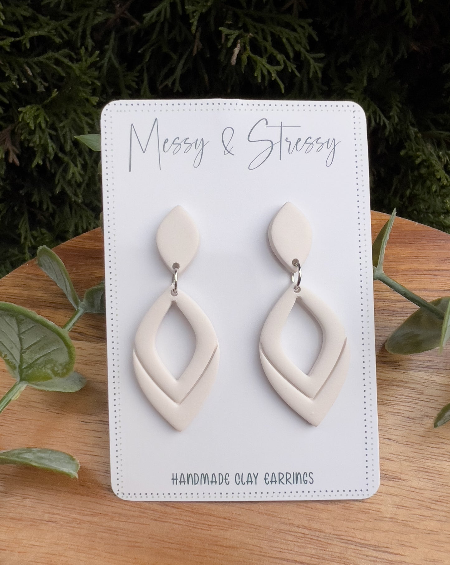 Embossed Teardrop Dangle Earrings