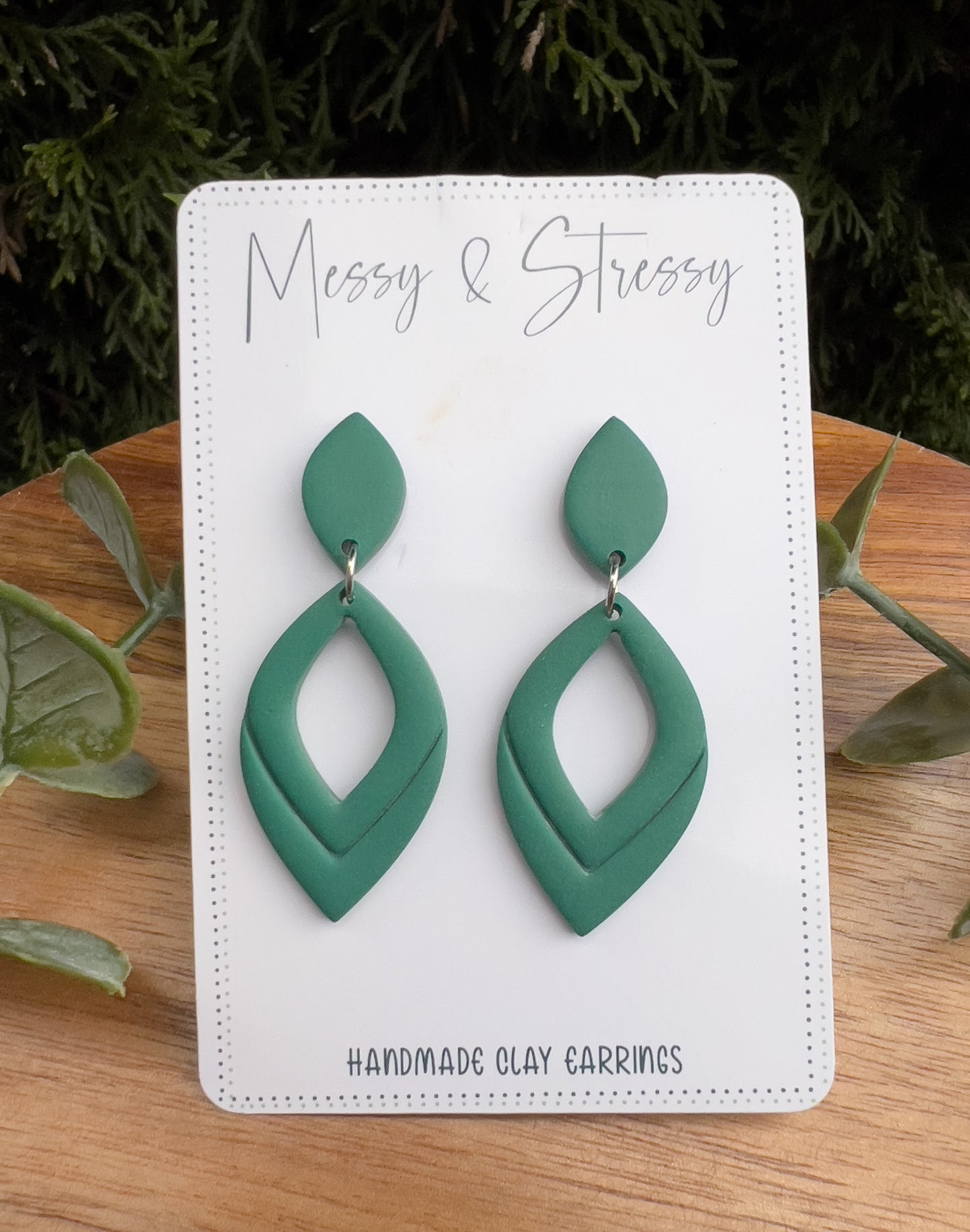 Embossed Teardrop Dangle Earrings