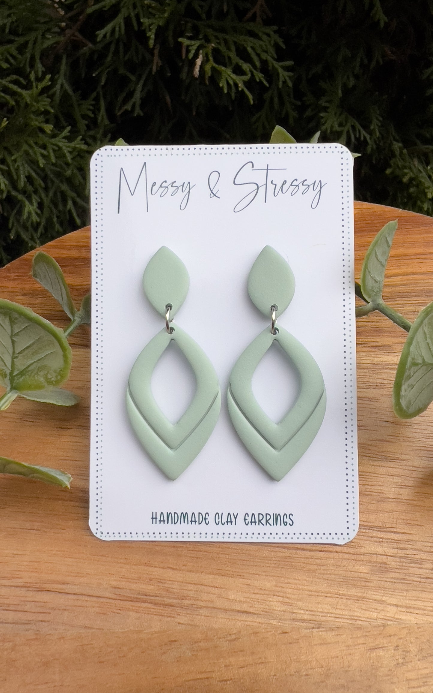 Embossed Teardrop Dangle Earrings