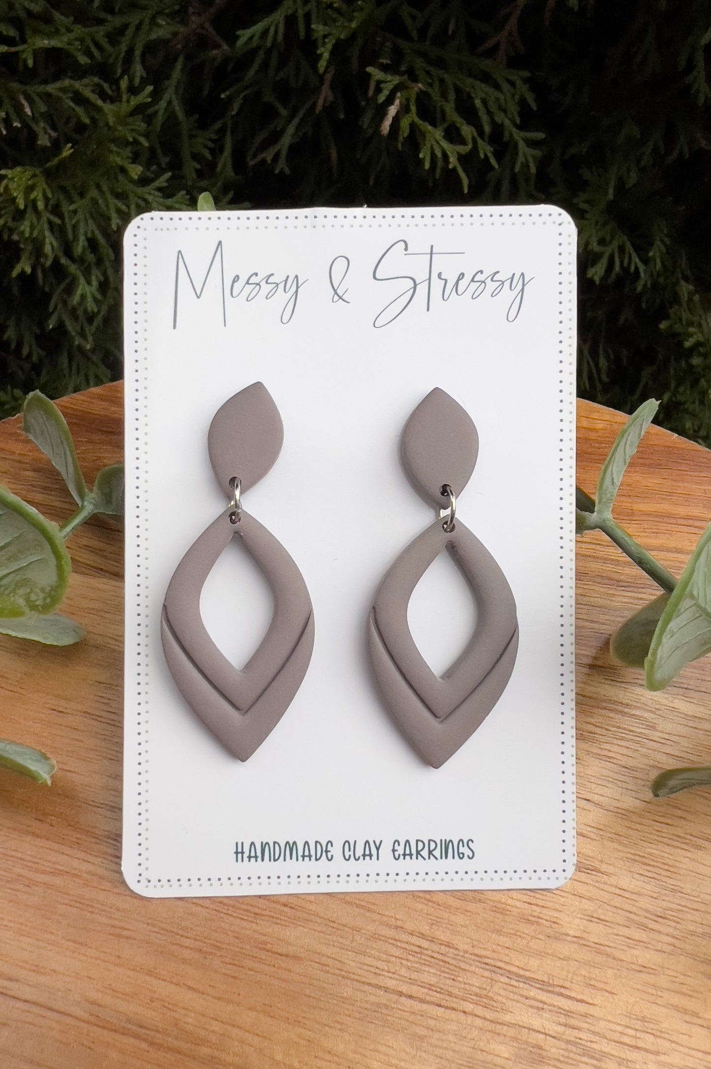 Embossed Teardrop Dangle Earrings