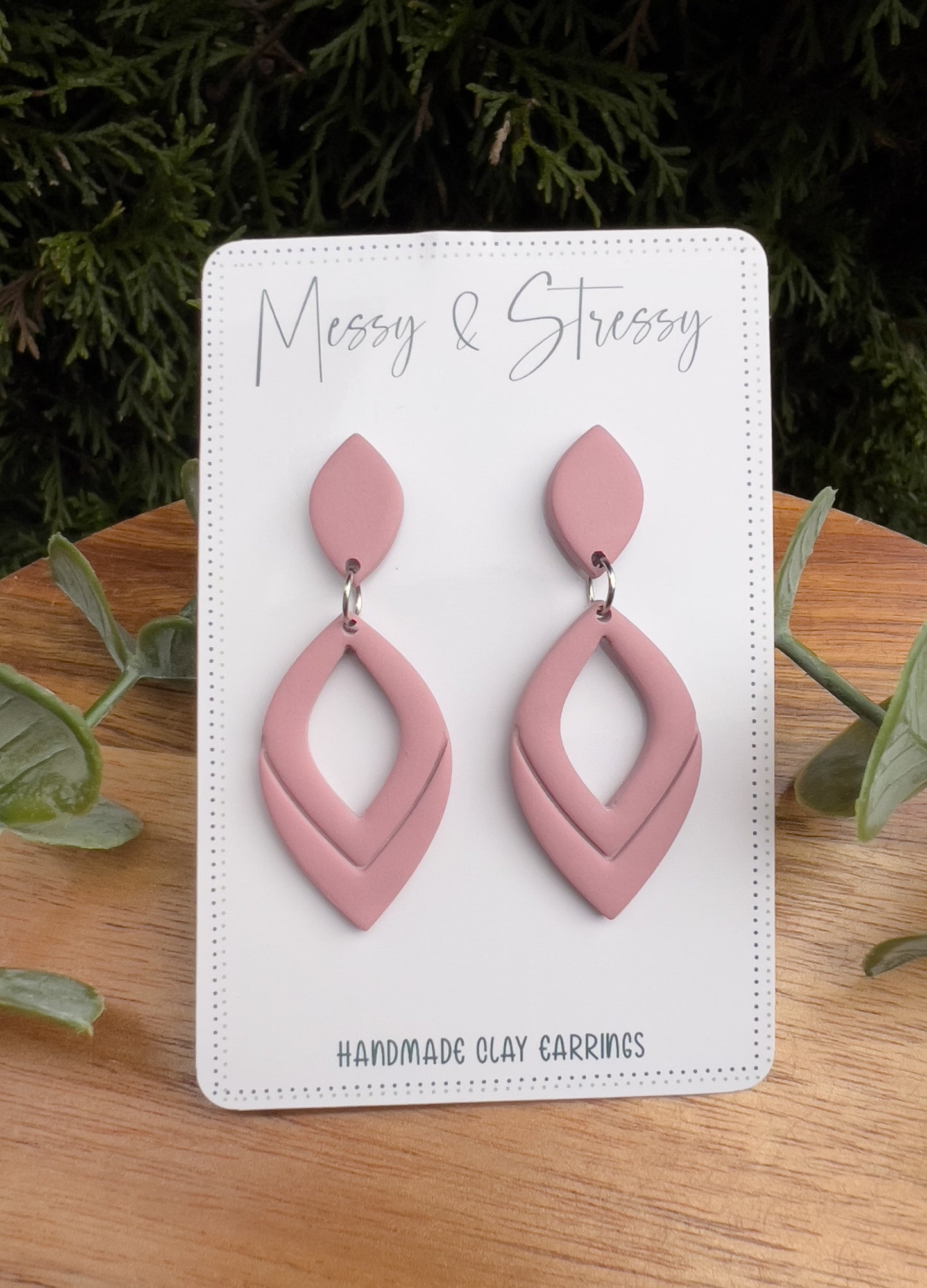 Embossed Teardrop Dangle Earrings