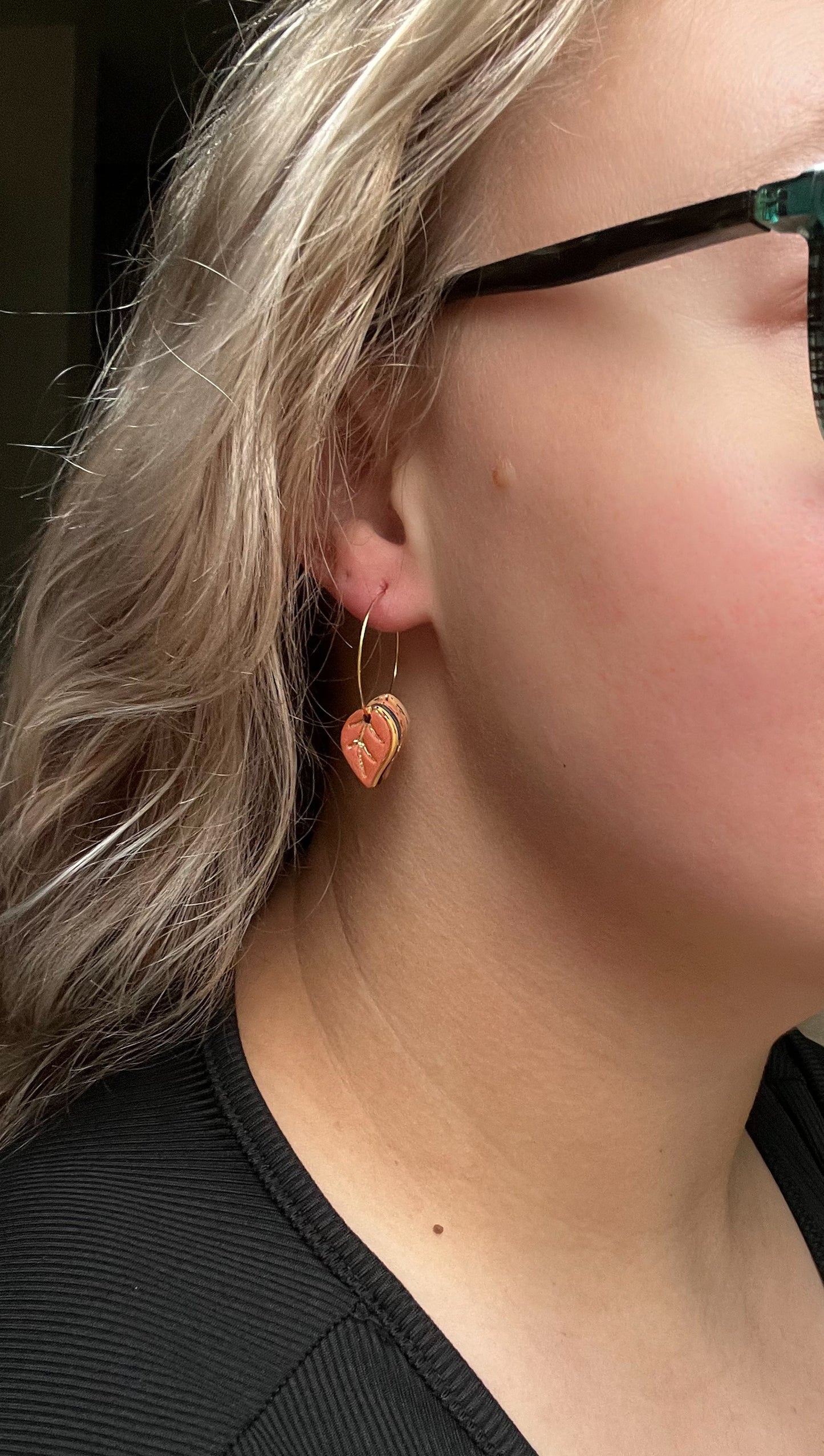 Leafy Hoop Dangles