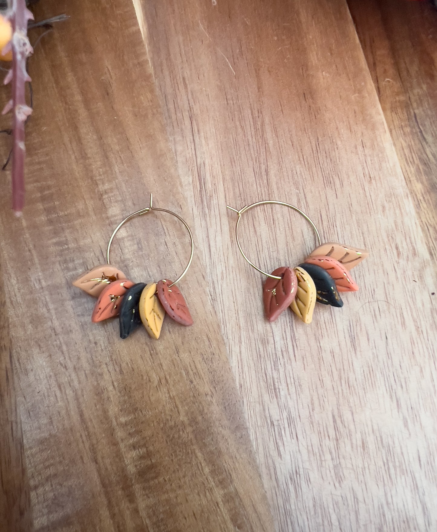 Leafy Hoop Dangles