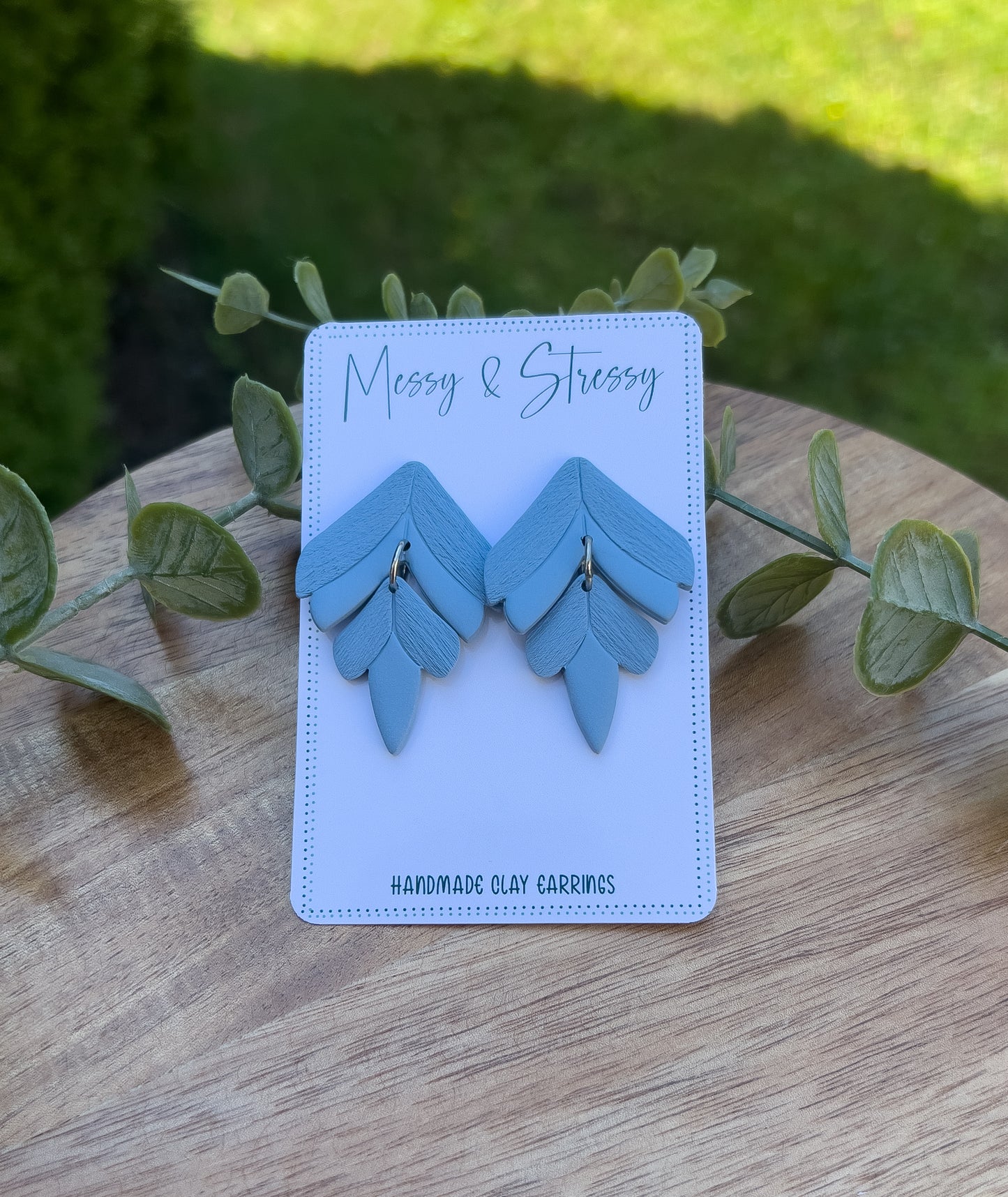 Half Textured Leaf Dangles
