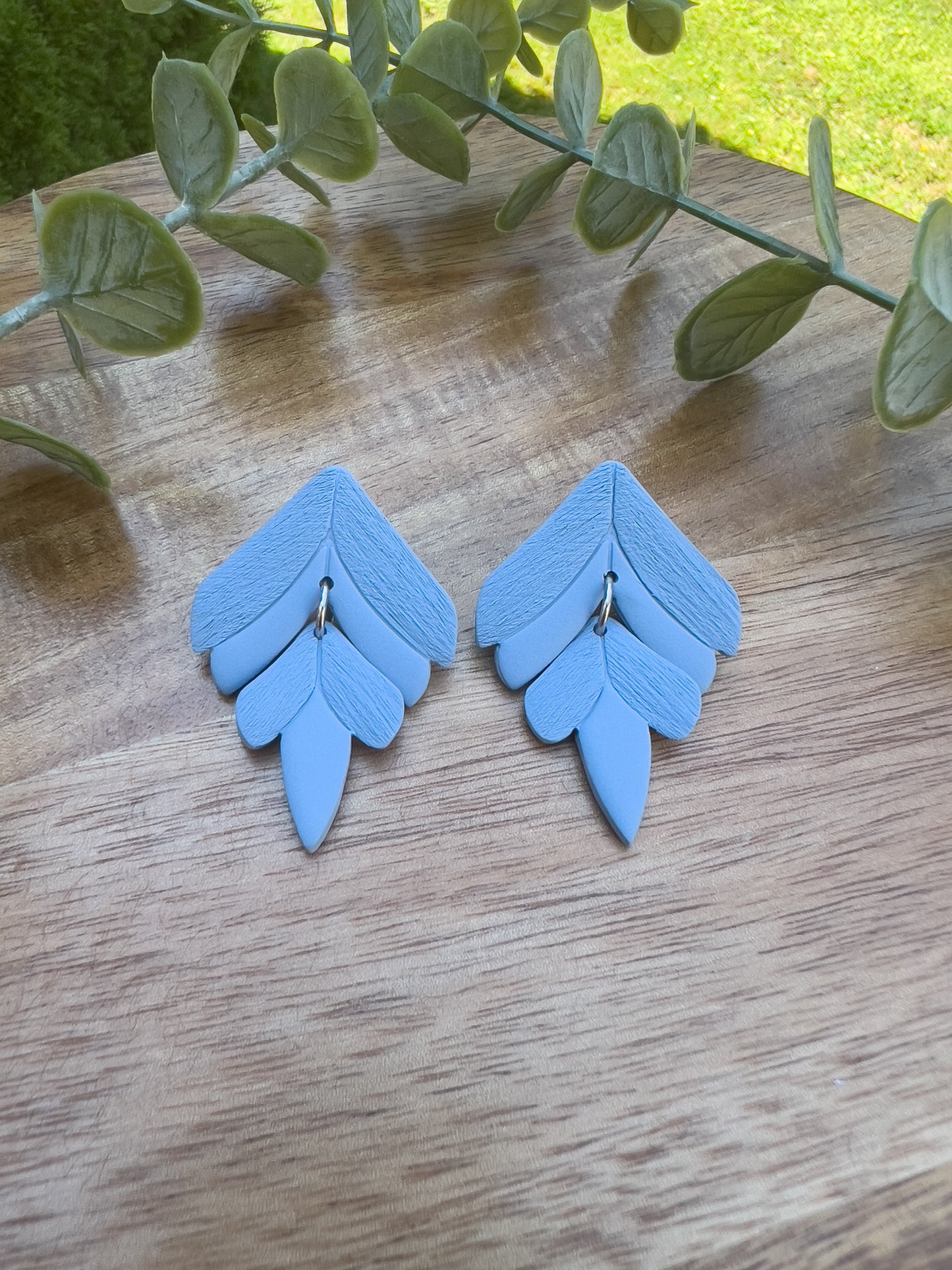 Half Textured Leaf Dangles