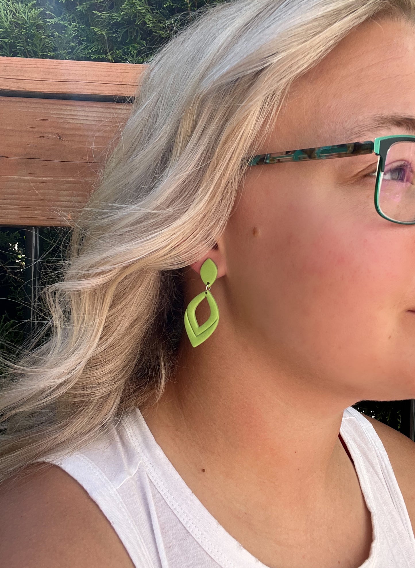Embossed Teardrop Dangle Earrings