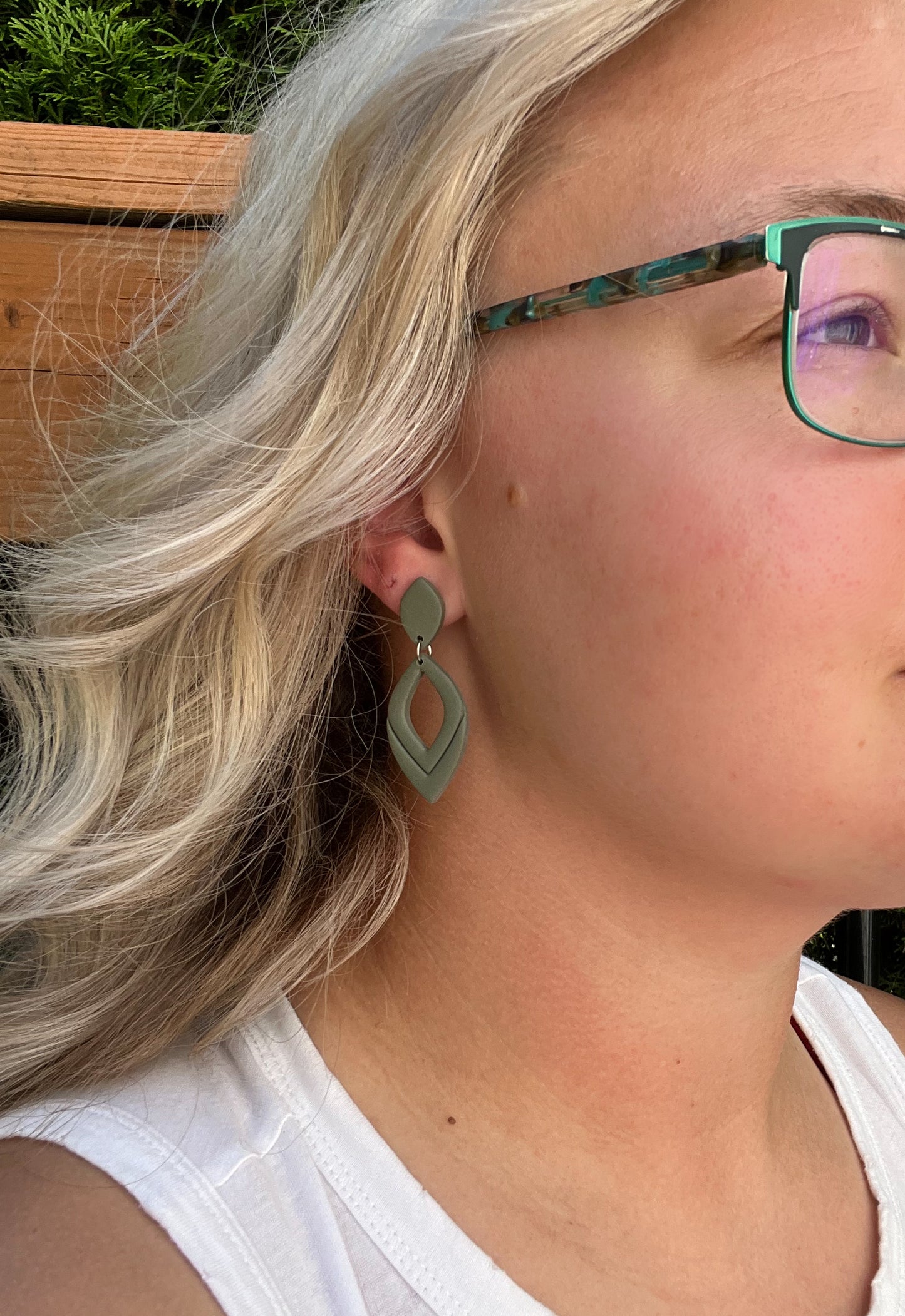 Embossed Teardrop Dangle Earrings