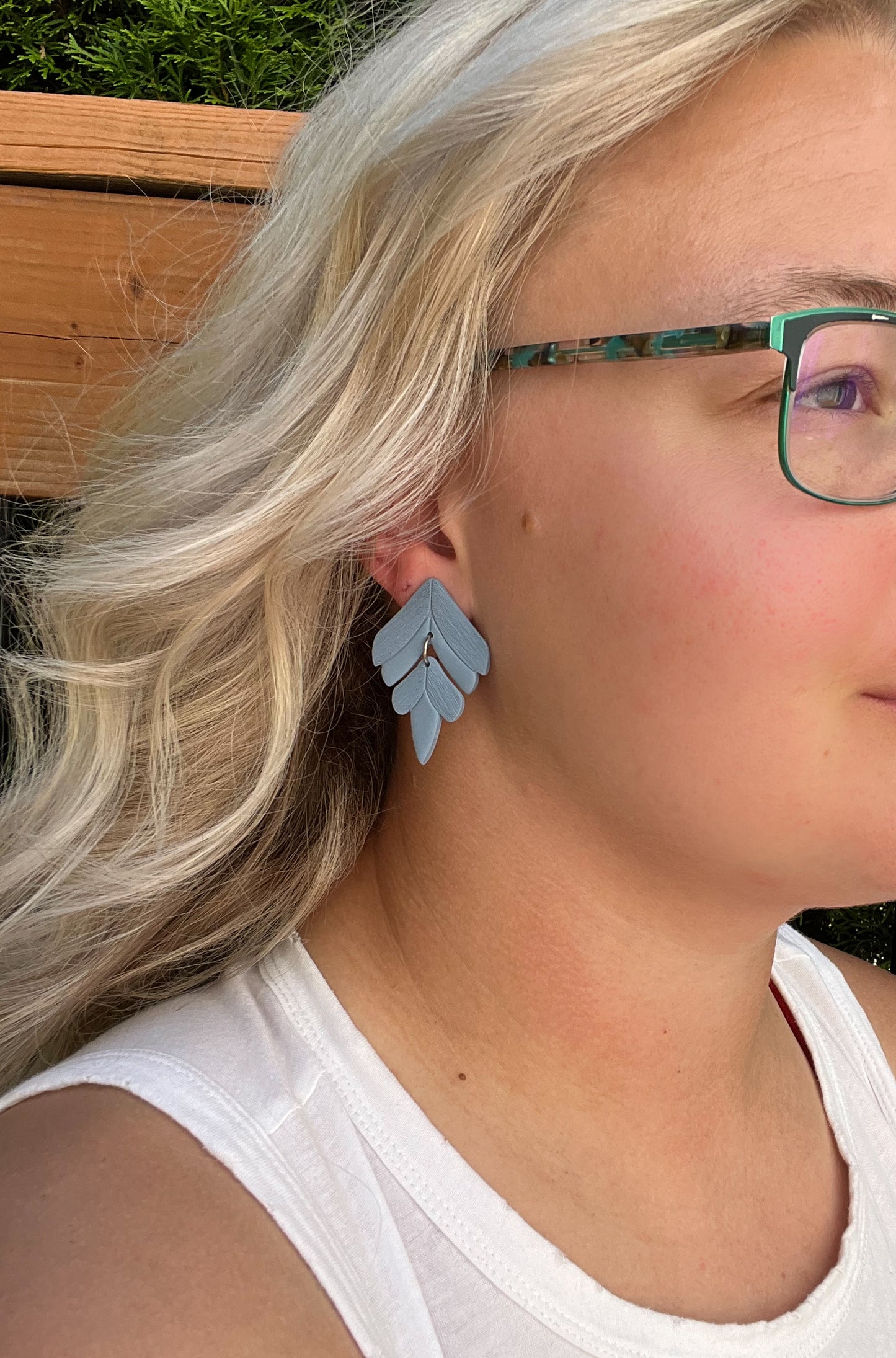 Half Textured Leaf Dangles