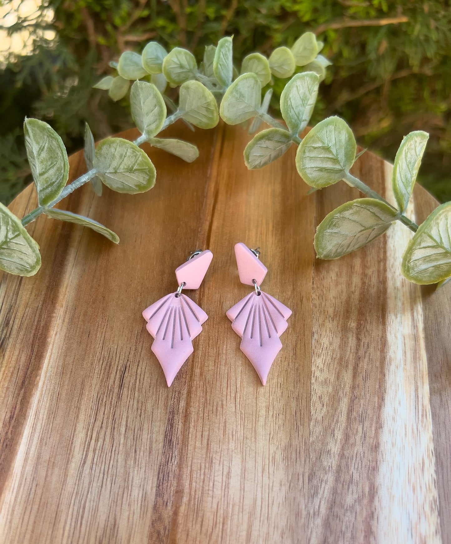 Embossed Point Dangle Earrings