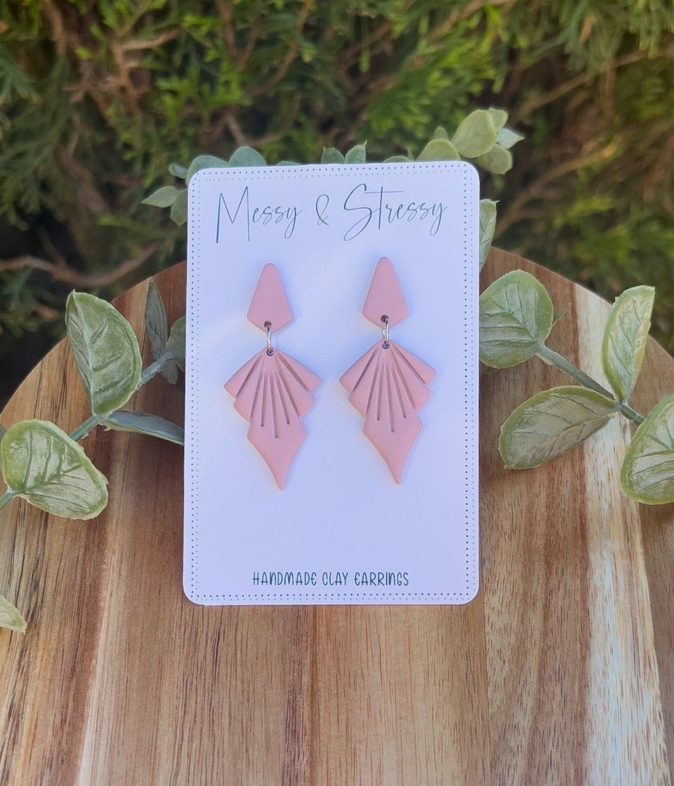 Embossed Point Dangle Earrings