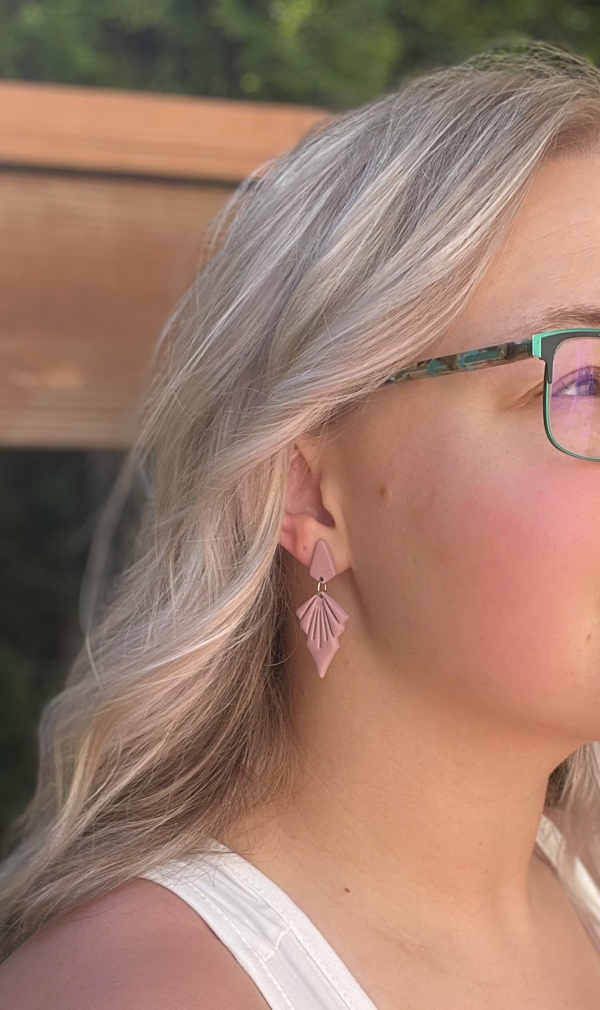 Embossed Point Dangle Earrings