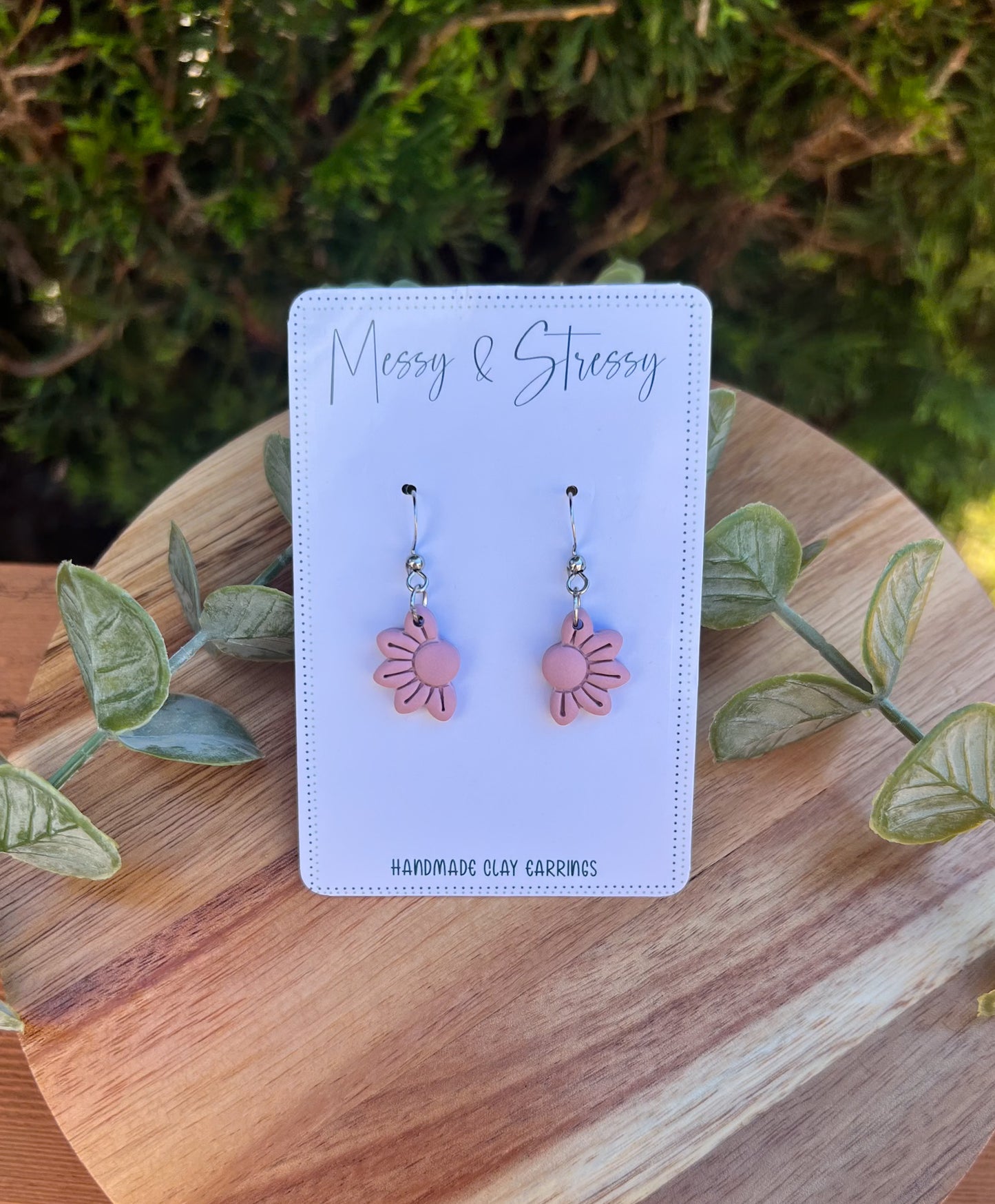 Half Sunflower Dangle Earrings