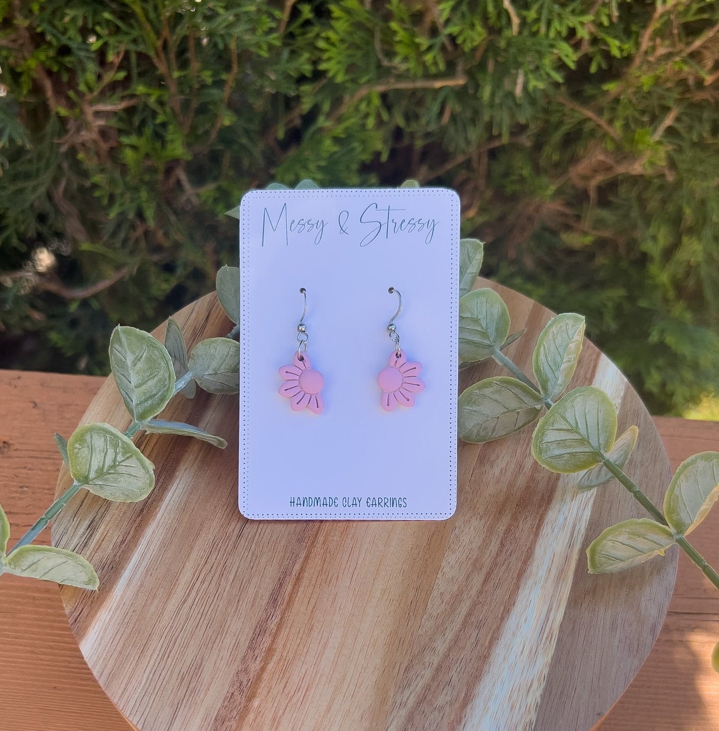 Half Sunflower Dangle Earrings