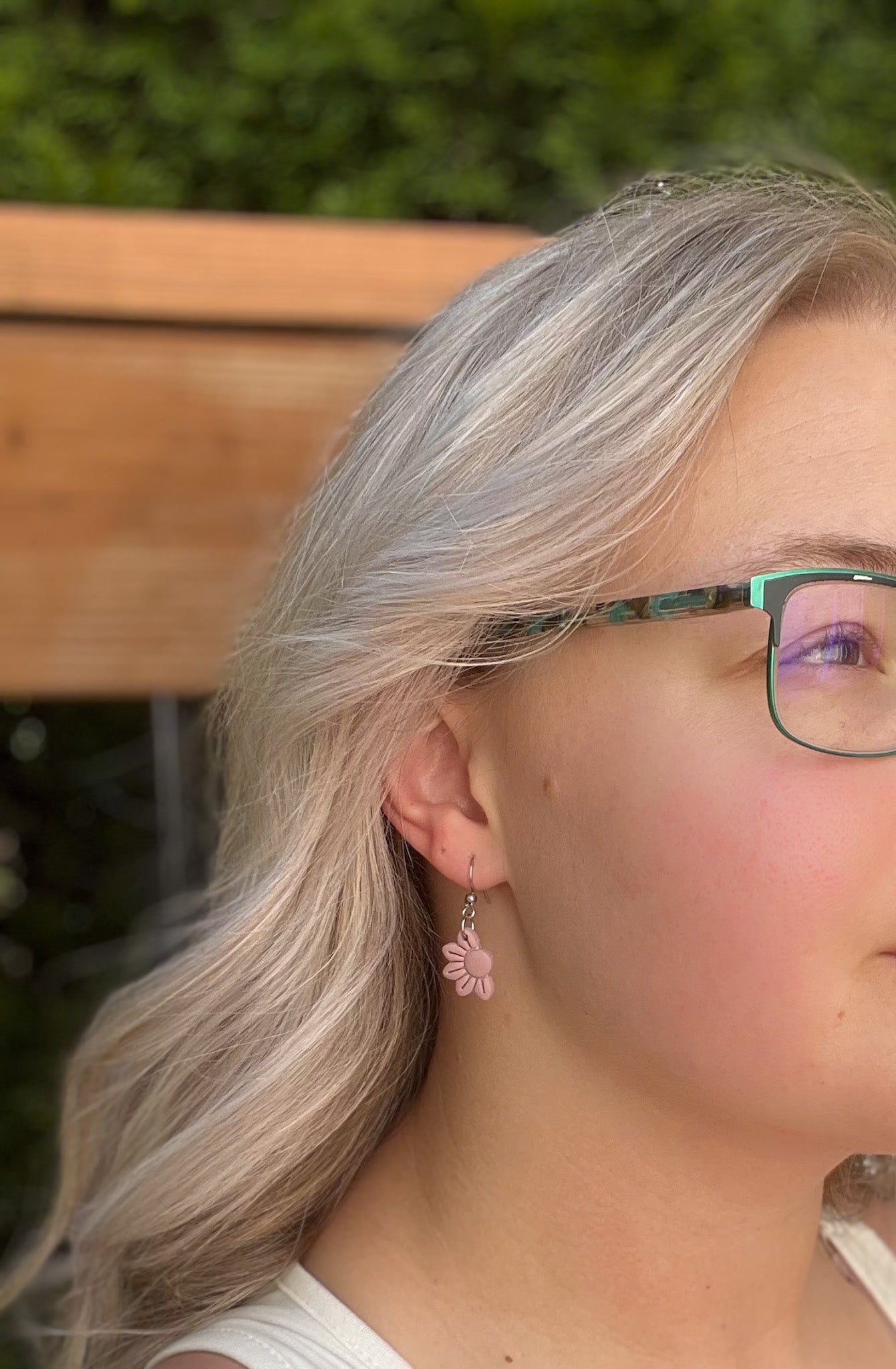 Half Sunflower Dangle Earrings