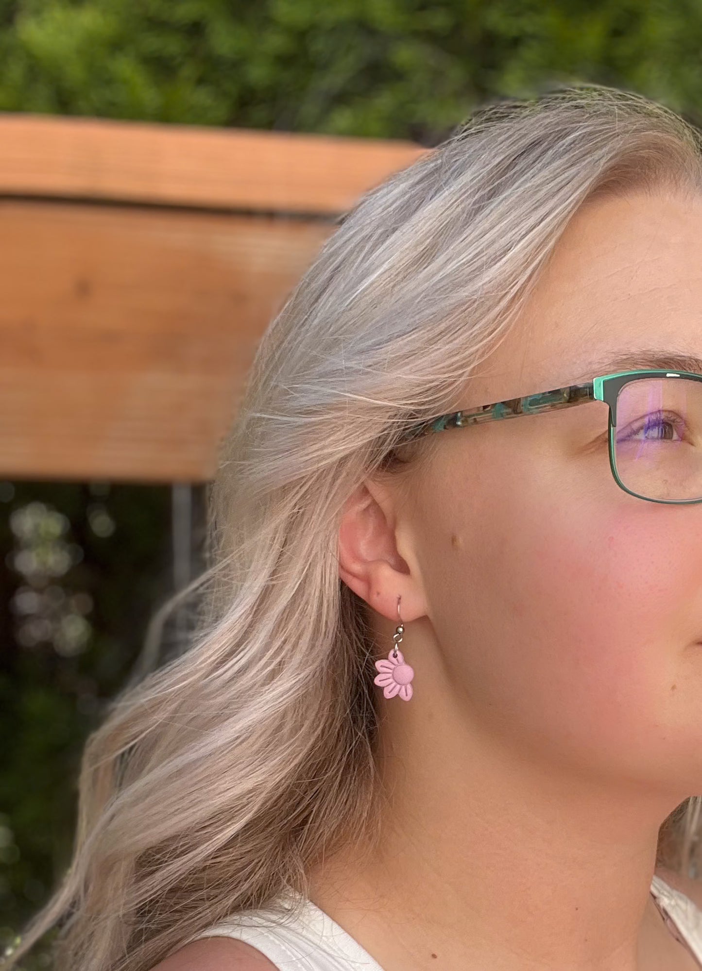 Half Sunflower Dangle Earrings