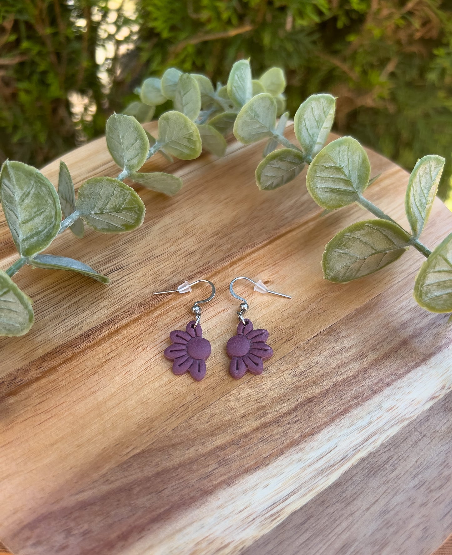 Half Sunflower Dangle Earrings