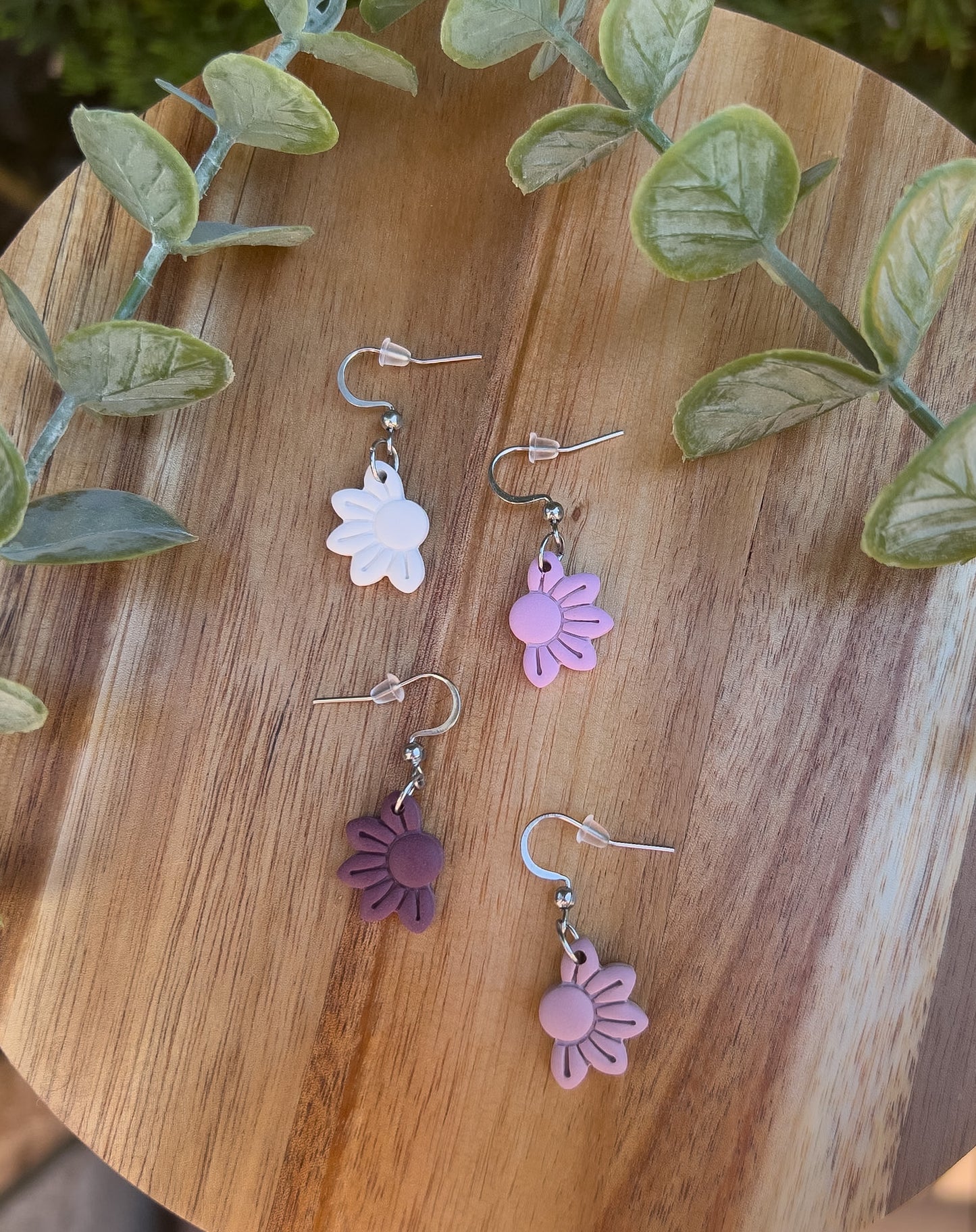 Half Sunflower Dangle Earrings