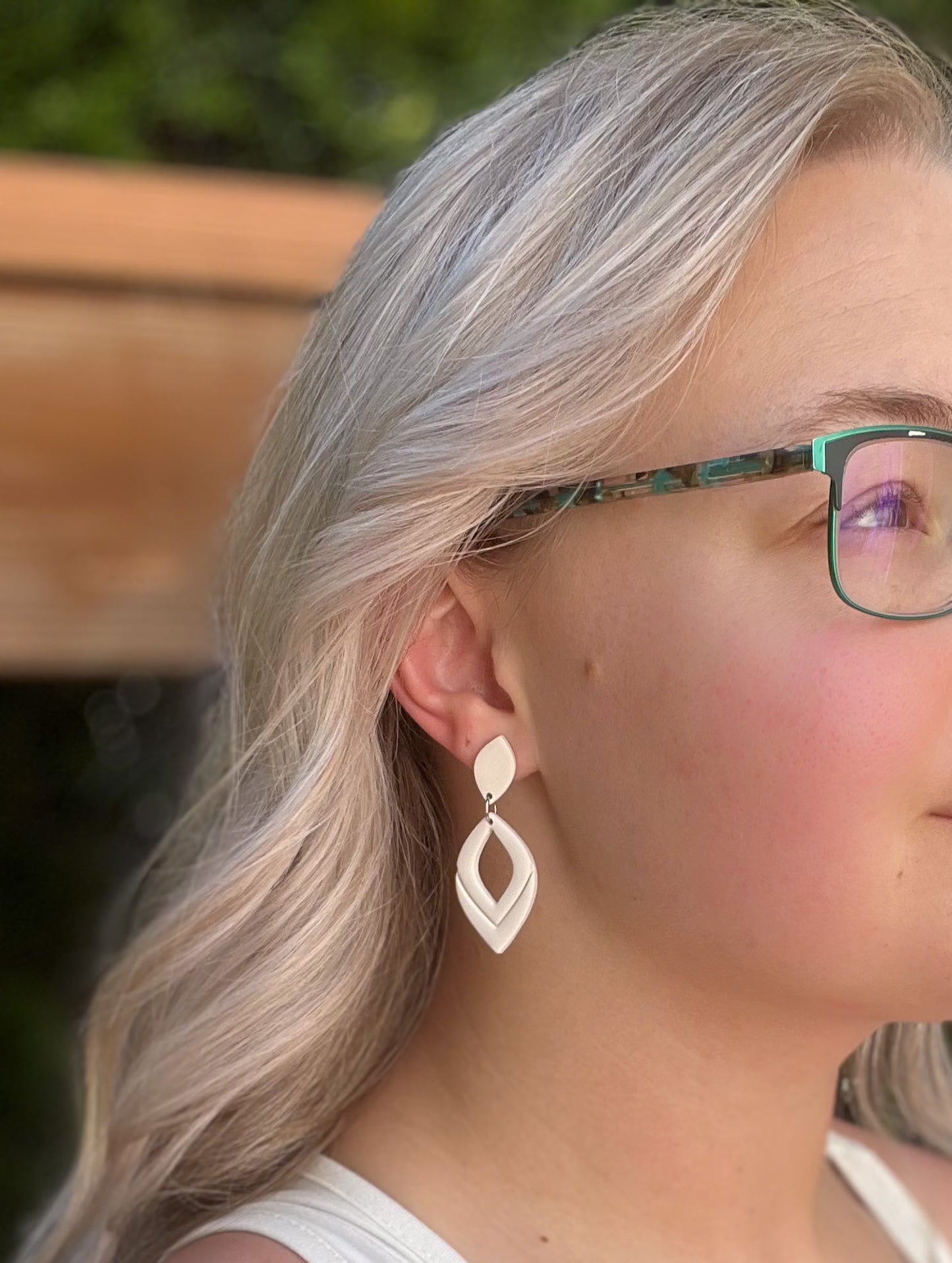 Embossed Teardrop Dangle Earrings
