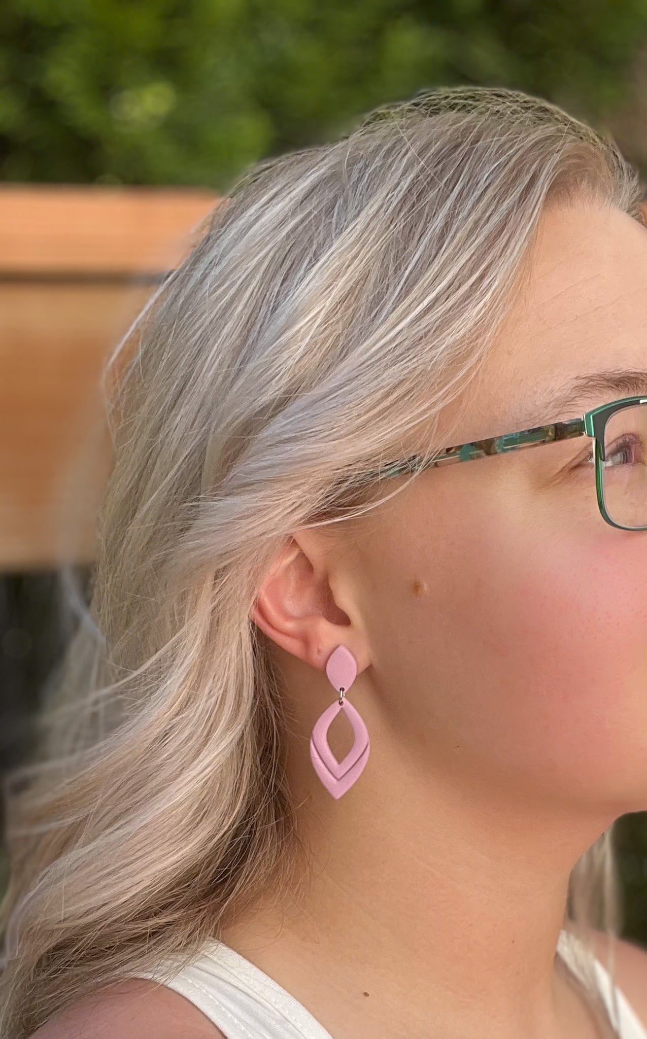 Embossed Teardrop Dangle Earrings