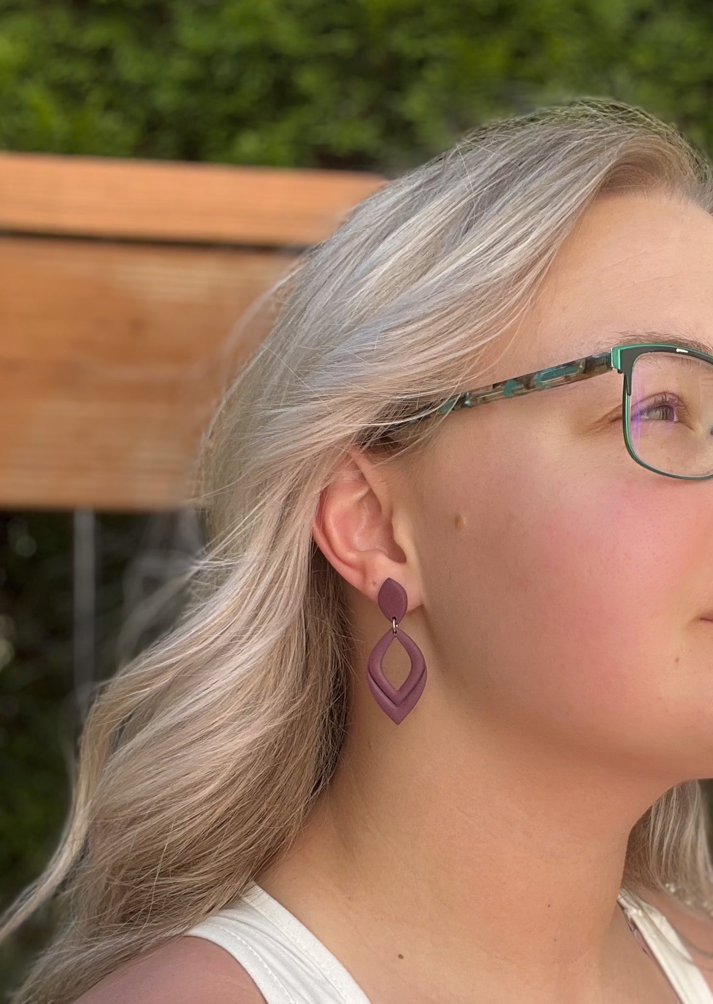 Embossed Teardrop Dangle Earrings