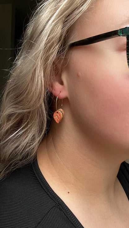 Leafy Hoop Dangles
