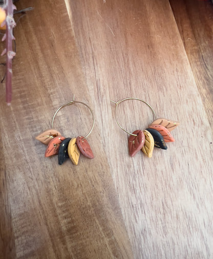 Leafy Hoop Dangles